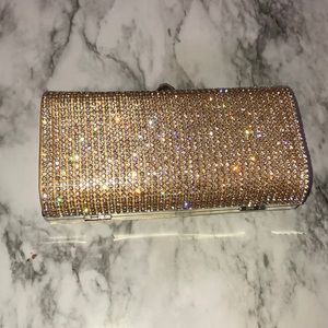 Gold Sparkly clutch with chain
